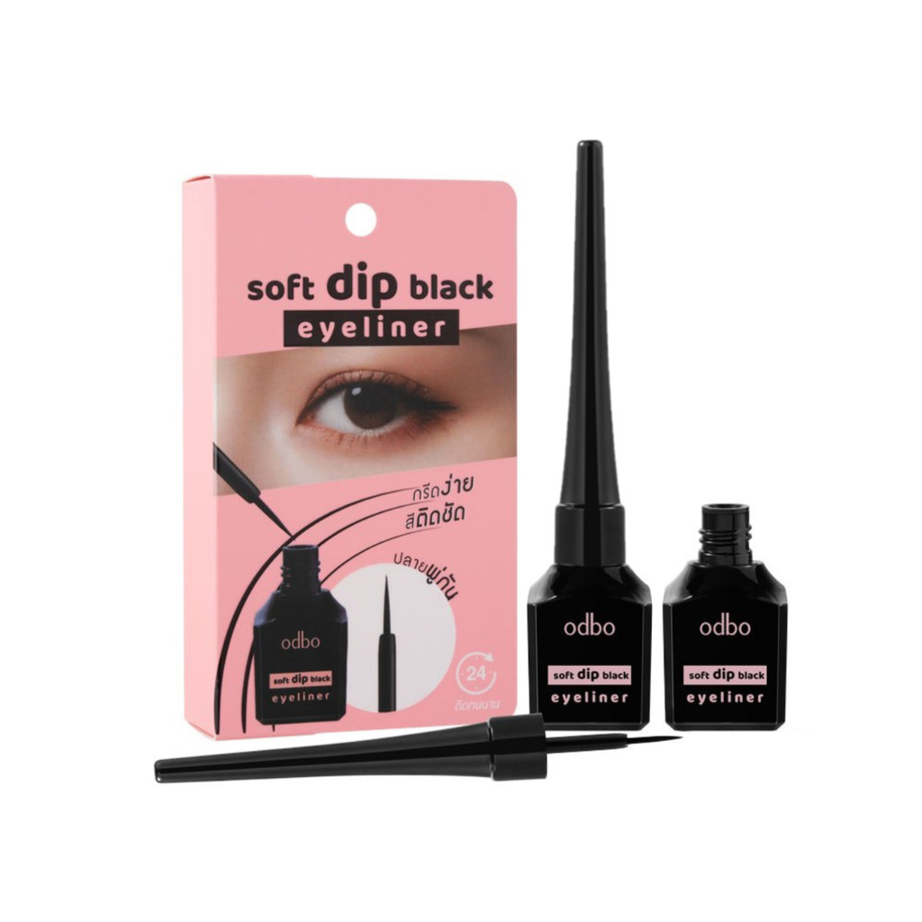 ♦️ของแท้·ส่งด่วน·ถูก♦️Odbo Soft Dip Black Eyeliner #OD3013 : โอดีบีโอ ซอฟท์ ดิพ แบล็ค อายไลเนอร์ x 1 ชิ้น dayse