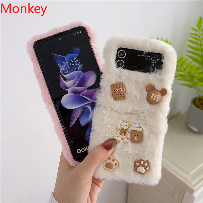 เคสโทรศัพท์มือถือแบบแข็ง ขนปุย ลายหมี 3D สําหรับ Samsung z flip 6 5 4 3 Case z Flip5 zflip5 Galaxy z flip 2 1 ราคา ถูกที่สุด ดีลบีเคเค แกลเลอรีภาพที่ 7
