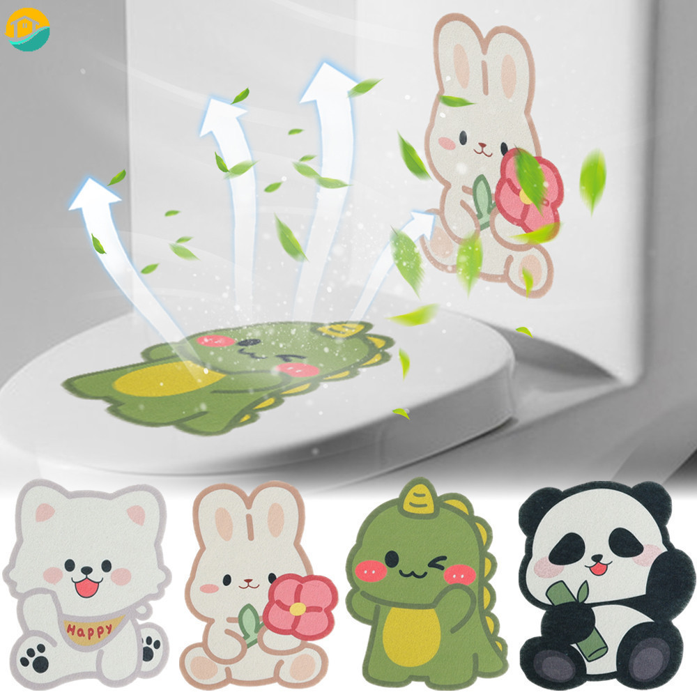 สติกเกอร์ดับกลิ่นห้องน้ํา รูปกระต่าย แพนด้า ไดโนเสาร์ ไม่จางหาย สร้างสรรค์ DIY