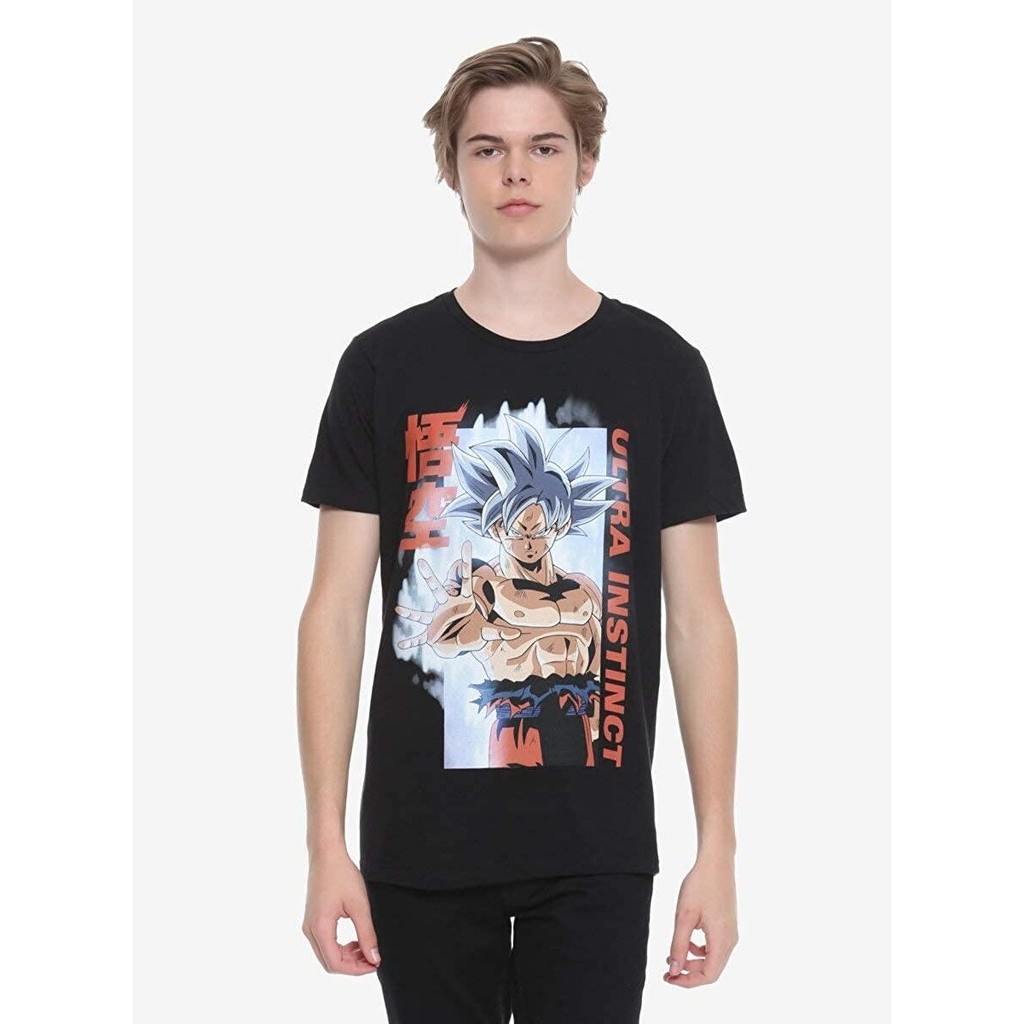 Unisex ดราก้อนบอลเสื้อยืดแขนสั้น Hot Topic Dragon Ball Super Goku Ultra Instinct T-Shirt Exclusive Dragon Ball Sports