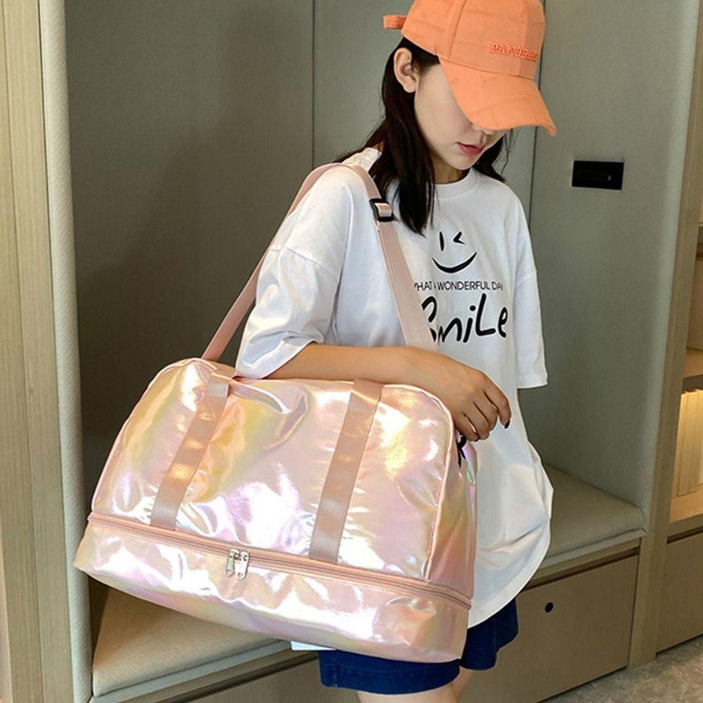 Saturdaymode กระเป๋าเดินทาง สะพายข้าง แยกส่วนเปียก และแห้ง ทนทาน หลากสี แฟชั่นสําหรับสตรี