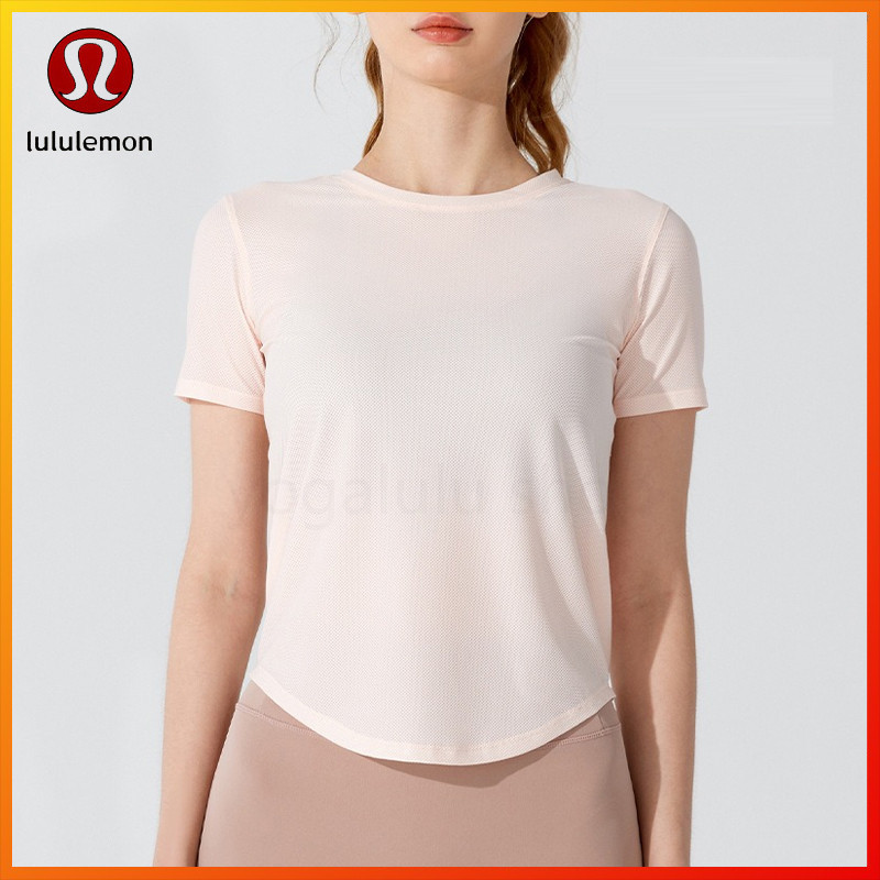 Lululemon เสื้อแขนสั้น สีพื้น สําหรับเล่นโยคะ กีฬา YD291
