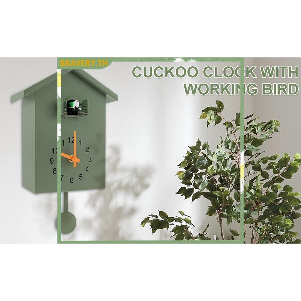 นาฬิกา Cuckoo พร้อมชิมเมอร์ มินิมอล เสียง Cuckoo พร้อมลูกตุ้ม ละเอียดอ่อน นาฬิกา Cuckoo บ้านนก ใช้แบ