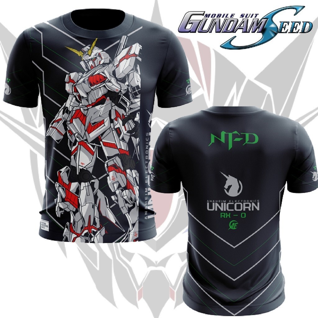 เสื้อกีฬาแขนสั้น ผ้าไมโครไฟเบอร์ ลาย Gundam Unicorn Jersey 2024