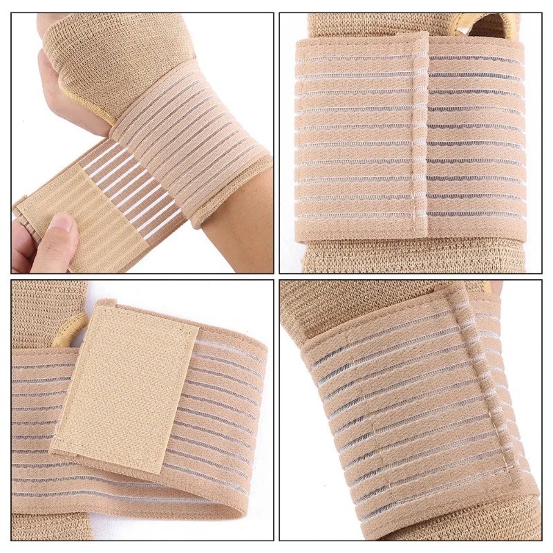 สายรัดข้อมือ ผ้าไนล่อน แบบยืดหยุ่น อุปกรณ์เสริม สําหรับออกกําลังกาย เล่นฟิตเนส โรคข้ออักเสบ