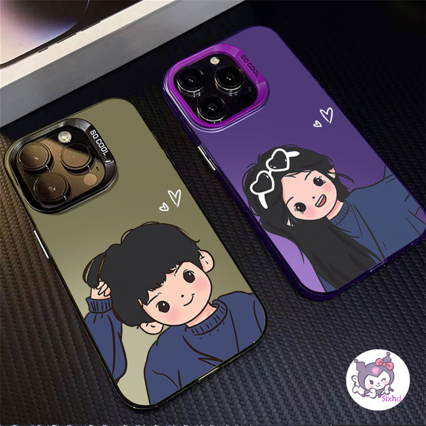 2 in 1 เคสโทรศัพท์มือถืออะคริลิคแข็ง พิมพ์ลายกราฟฟิตี้น่ารัก หรูหรา สําหรับ IPhone 13 11 IPhone 15 14 12 Pro Max IPhone 7 Plus 8 Plus X XR Xs Max