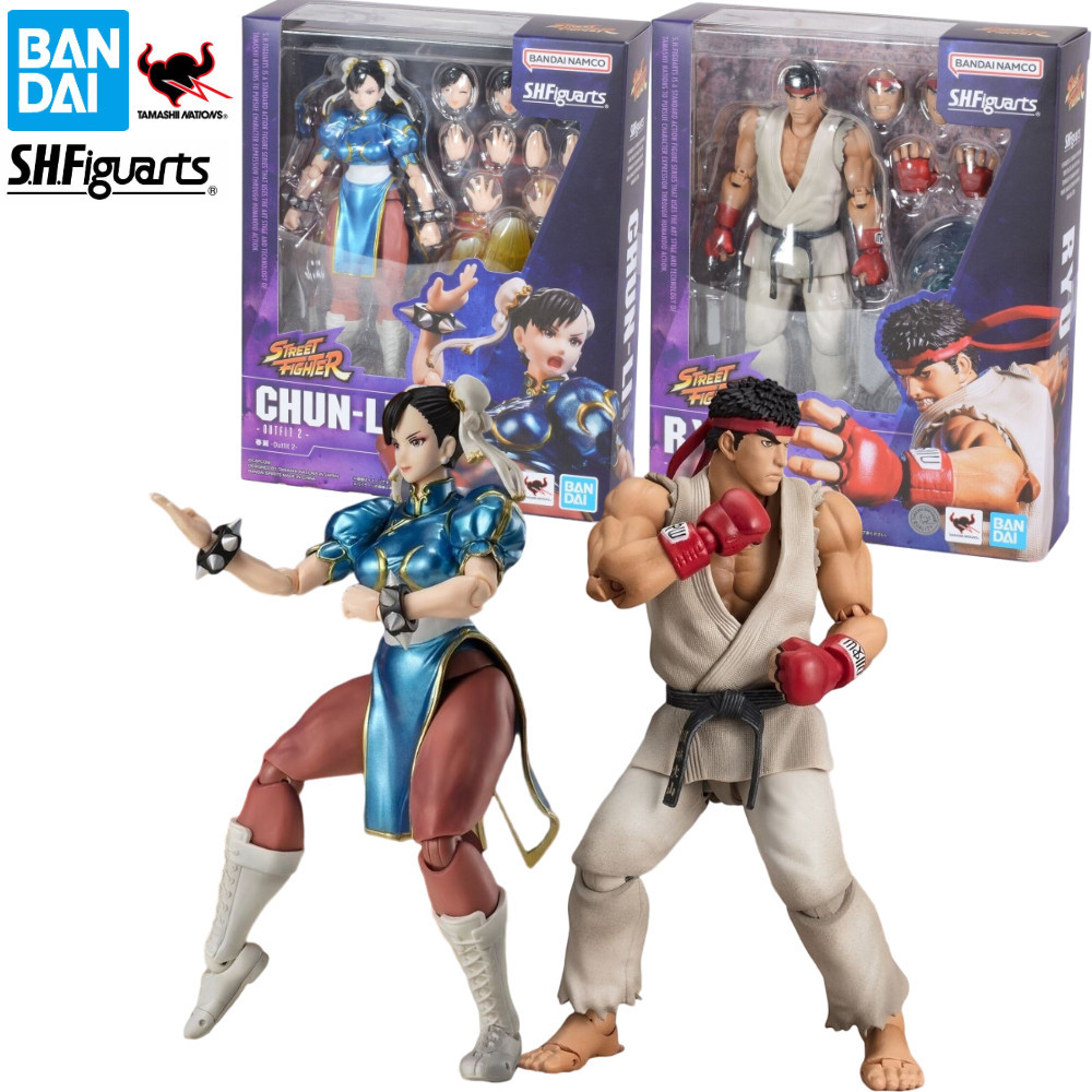 Bandai SHFiguarts Shf Street Fighter Ryu Chun Li ชุด 2 Action Figure ของเล ่ นของขวัญ