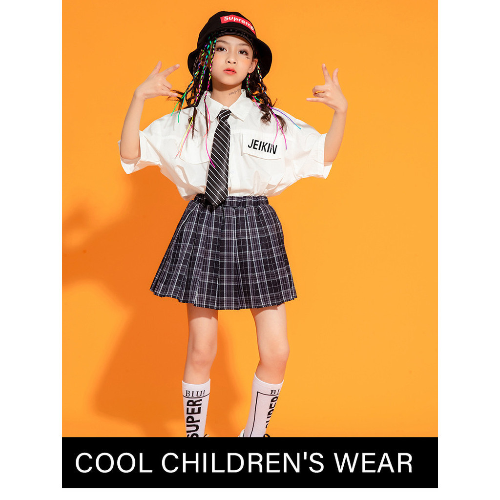 เสื้อยืดแขนสั้น สีขาว สไตล์ฮิปฮอป แฟชั่นฤดูร้อน สําหรับเด็กผู้ชาย และผู้หญิง เด็ก ชุดเชียร์ ฮิปฮอป แจ๊ส ชุด cover dance ชุดการแสดง hiphop ชุดซ้อม ชุดโคฟเวอร์ ชุดเต้น - รูปที่ 6