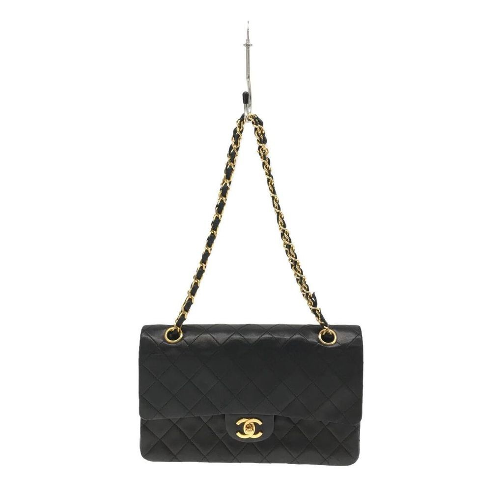 Chanel กระเป๋าถือ Matelasse Double Flap A01112 สีทอง สีดํา ส่งตรงจากญี่ปุ่น มือสอง
