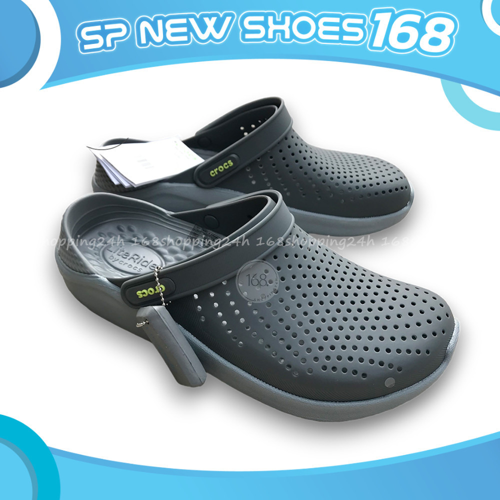 รองเท้าแตะ แบบสวมCrocs LiteRide gray รองเท้าลำลอง หัวโต เบาสบาย ยืดหยุ่น ไม่เจ็บเท้า สินค้าคุณภาพ พร้อมส่งทันที