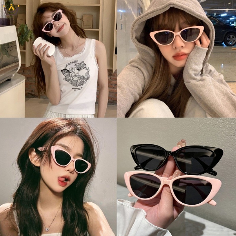 【YUE】แฟชั่นเกาหลี ใหม่ แว่นตากันแดด น่ารัก กรอบแว่นสีชมพู hip hop ความนิยม เครื่องประดับแฟชั่น มีสีให้เลือก 5สี