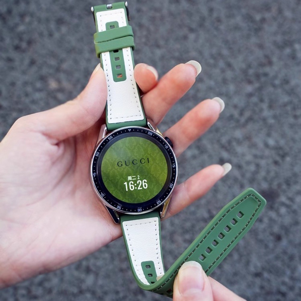 สายนาฬิกาข้อมือหนัง ซิลิโคน ไฮบริด 20 มม. 22 มม. สําหรับ Samsung Galaxy Watch 4 5 6 Classic 47 มม. 46 มม. Galaxy Watch6 40 มม. 44 มม. Huawei Watch GT 2 3 4