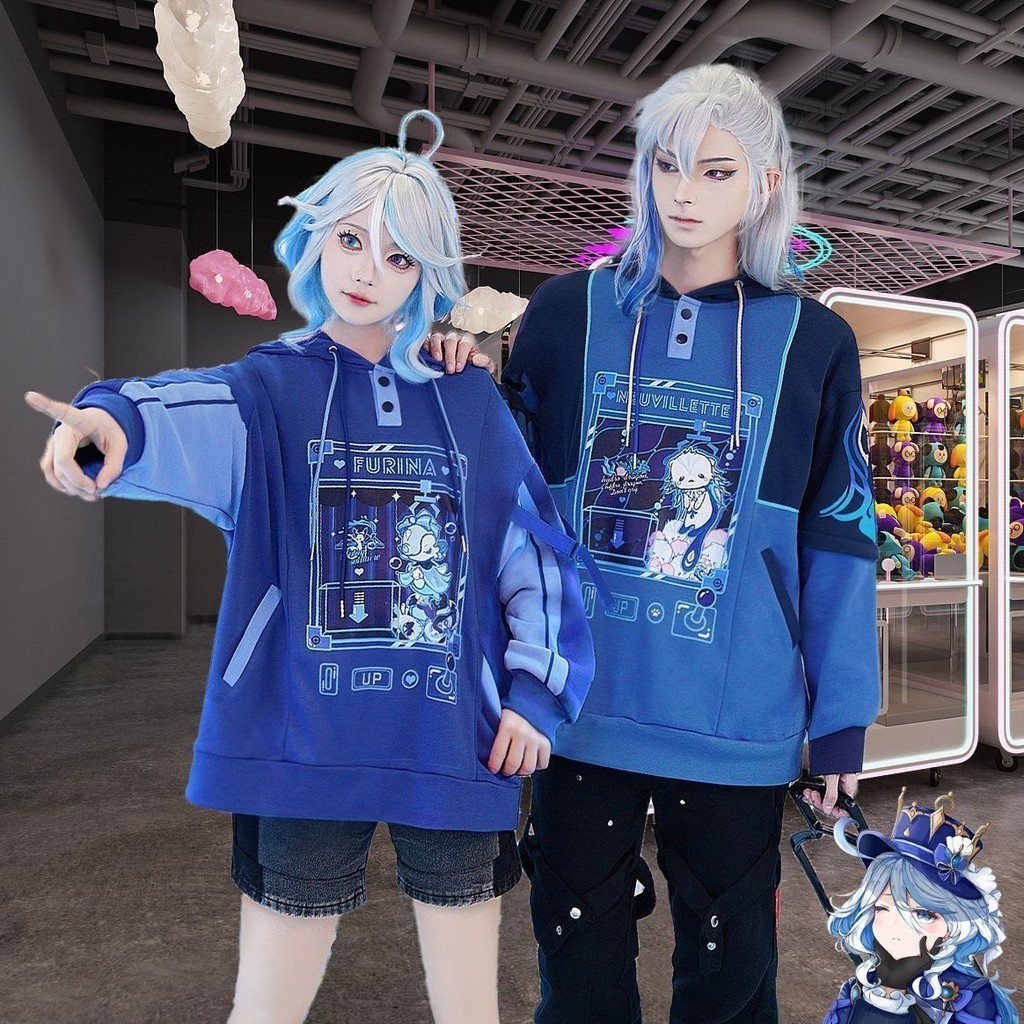 สินค้าเกม Furina เสื้อกันหนาวมีฮู้ด แบบ Neuvillette