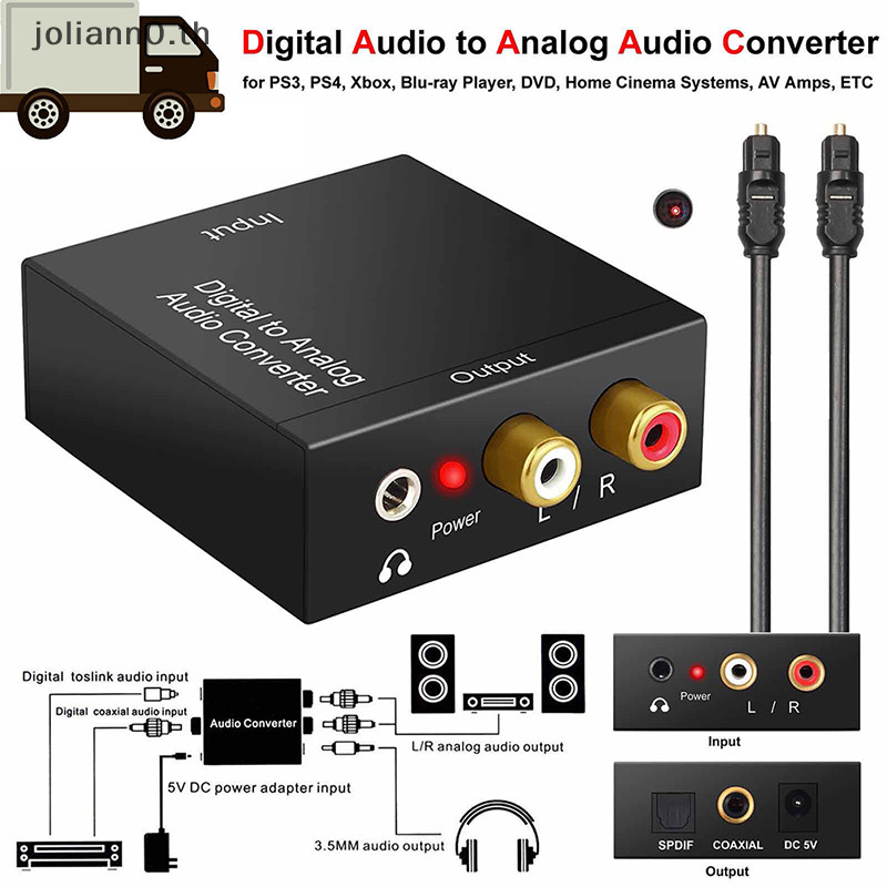 Joliann0 Optical Coax Toslink Digital to Ana Converter L/ Stereo Audio Adapter th