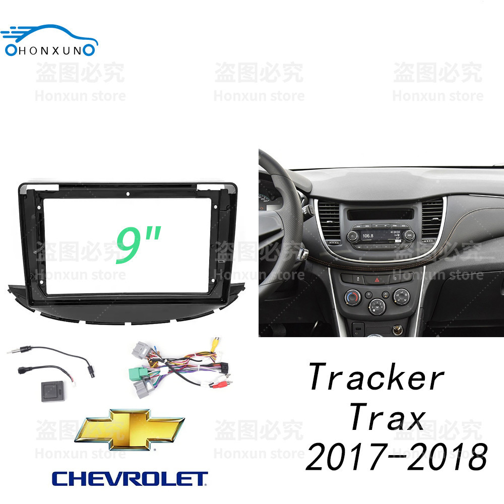 Honxun ชุดเมาท์ยึดแผงวิทยุสเตอริโอ 9 นิ้ว สําหรับ Chevrolet Trax Tracker 3 2017-2018 android head unit 2din
