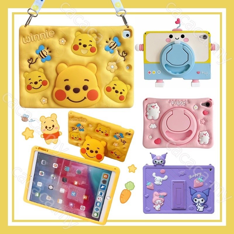 สำหรับ ipad mini7 air6 air11 air13 กรณีป้องกัน เคสซิลิโคน ลายการ์ตูนน่ารัก สําหรับ Ipad Air 5 4 3 2 1 Ipad Pro 11 10.5 9.7 10.9 10.2 นิ้ว 2017 2020 2021 2022 Ipad 10th 9th 8th 7th Mini 6th 5th 4th