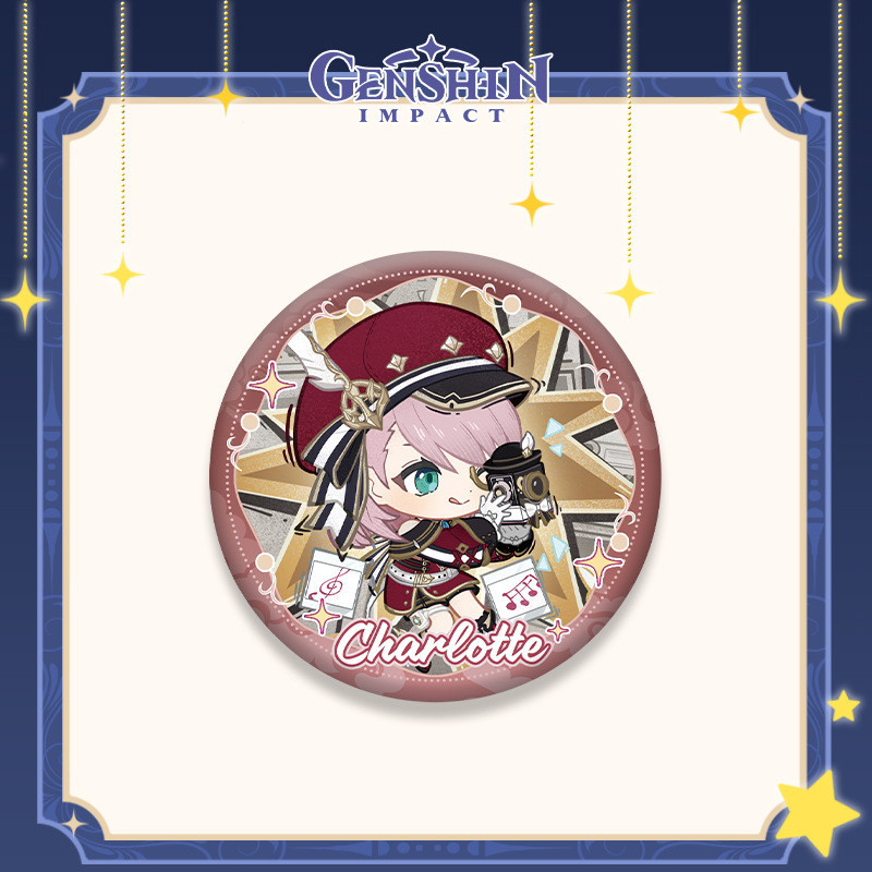 Genshin Impact Wriothesley Neuvillette Lyney Wanderer เข็มกลัดโลหะ ลายตัวอักษร Starlight 5.8 ซม. สําหรับตกแต่งบาร์ - รูปที่ 5