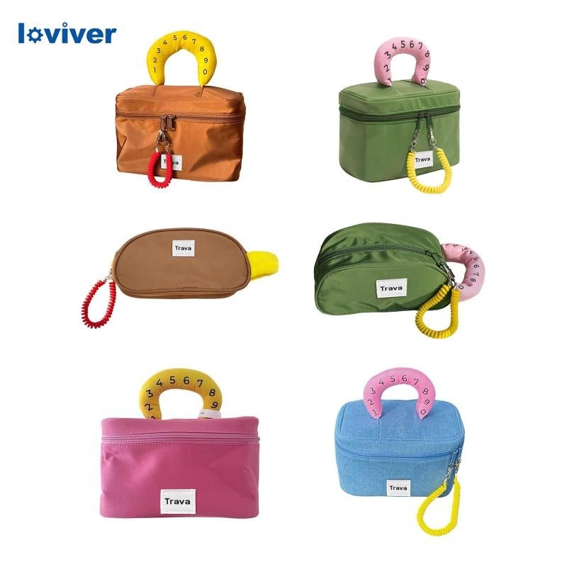 [Loviver] กระเป๋าเครื่องสําอาง พร้อมหูหิ้ว สําหรับผู้หญิง เหมาะกับการพกพาเดินทาง โรงแรม ใช้ประจําวัน