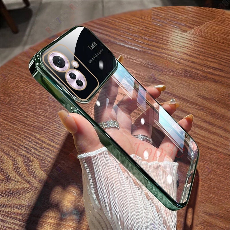 เคส OPPO Reno 11F 5G Reno11 5G Reno 10 Pro Reno8Z 5G Reno7Z 5G Reno8 7 6 Reno 8T 5G Reno5 เคสโทรศัพท์มือถือแบบใส ป้องกันเลนส์ ลาย DSC แฟชั่น สําหรับ