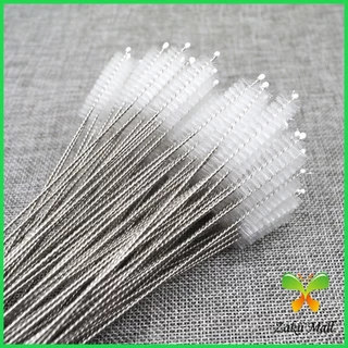 Zakii Mall แปรงล้างหลอดดูด จุกนม ขนไนล่อน ไม่ทำให้เป็นรอย Stainless steel soft straw straw brush