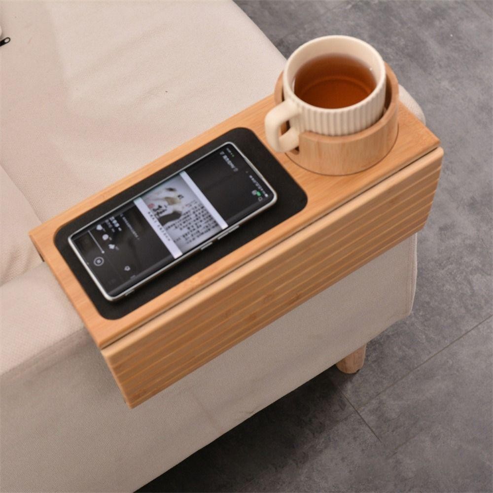 ทอง985โต๊ะแขนโซฟา,ถาดแขนโซฟาประหยัดพื้นที่กันลื่น,โต๊ะข้างไม้ทนทานสําหรับรับประทานอาหาร/เครื่องดื่ม/ขนม - รูปที่ 7