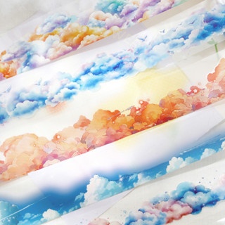 JournalGo 5x200 ซม.สี Cloud Themed สติกเกอร์เทปตกแต่ง Scrapb…