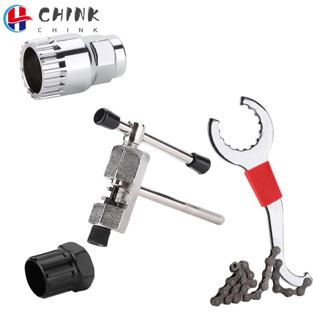 Chink ซ่อมจักรยานชุดเครื่องมือ,ประแจ Universal Chain Breaker เครื่องตัด,เครื่องมือกําจัด Cassette Flywheel Removal Crank Puller