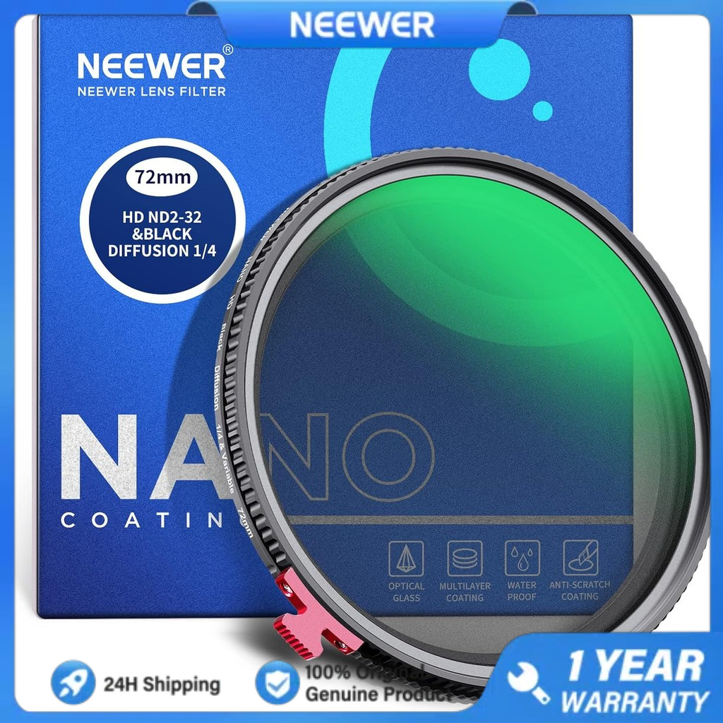 Neewer 72 มม. 2in1 Variable ND2-32 & Black Diffusion 1/4 HD Effect Filter