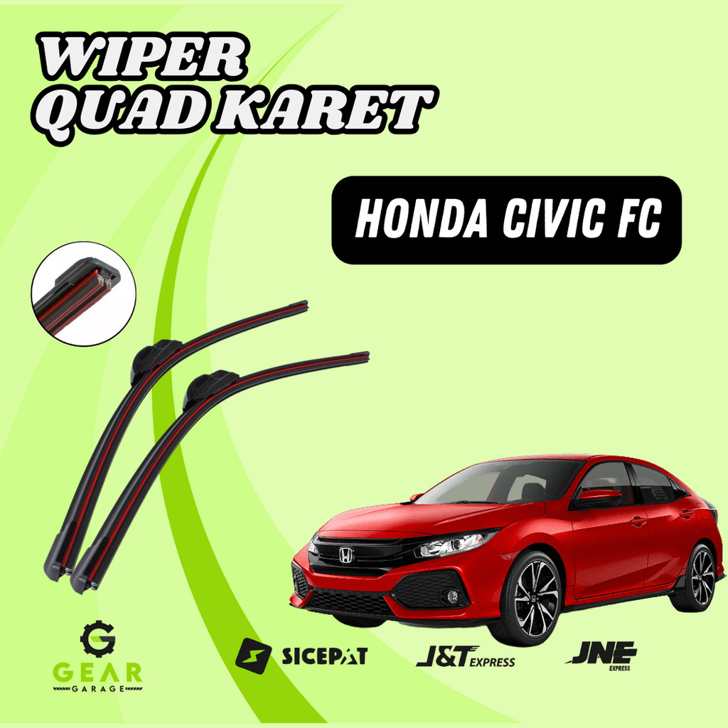 Honda Civic FC Quad Blade ที่ปัดน้ําฝนรถยนต์ยางไร้กรอบ 4 ชั้น คู่ซ้ายและขวา W601