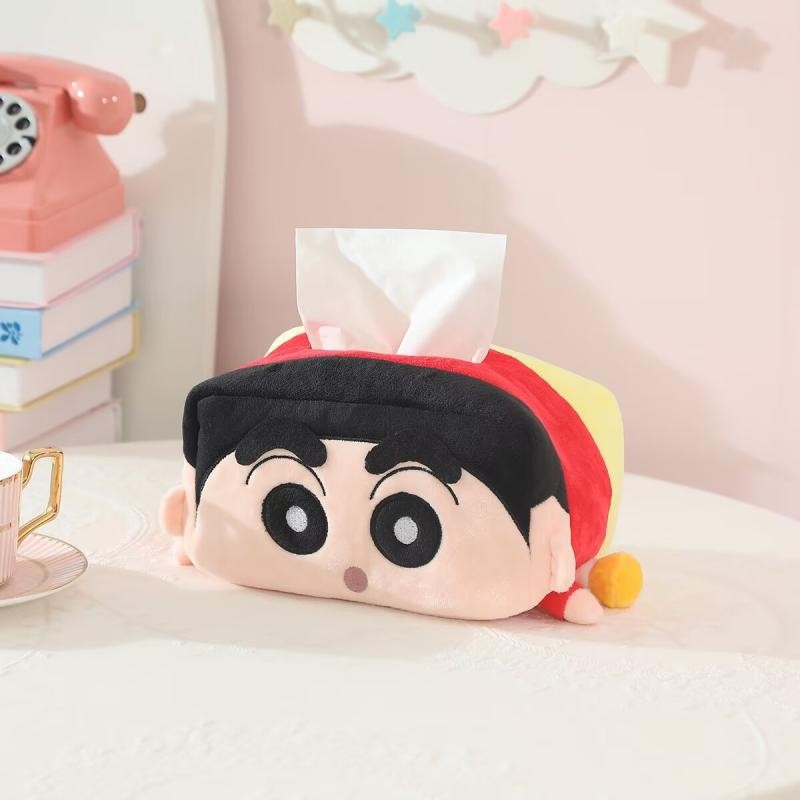 กล่องทิชชู่เครยอนชินจังการ์ตูนน่ารักชุดกระดาษทิชชู่ดัมเบิลตกแต่งบ้านกล่องกระดาษรถสไตล์ญี่ปุ่น