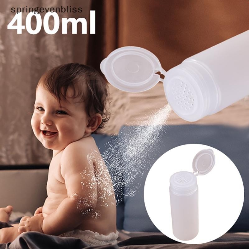 Springevenbliss 1PCS 400g Flip Cover Talcum Powder ขวดรีฟิลเครื่องสําอางแป้งพลาสติกคอนเทนเนอร์หม้อเปล่าขวด Springevenbliss