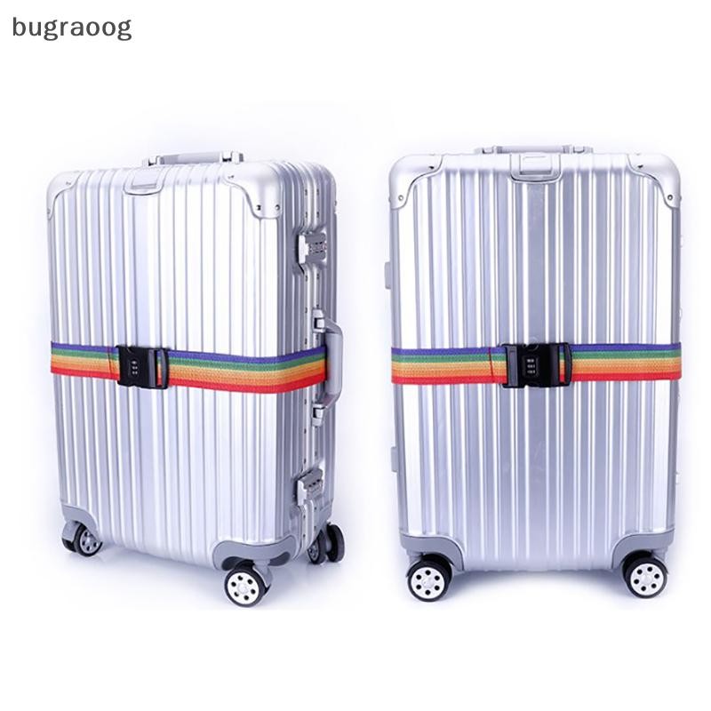 Bug 2 เมตร Rainbow รหัสผ่านล็อคกระเป๋าเดินทางกระเป๋า 3 หลักรหัสผ่านล็อคสายคล้องคอ Baggage เข็มขัด raoog