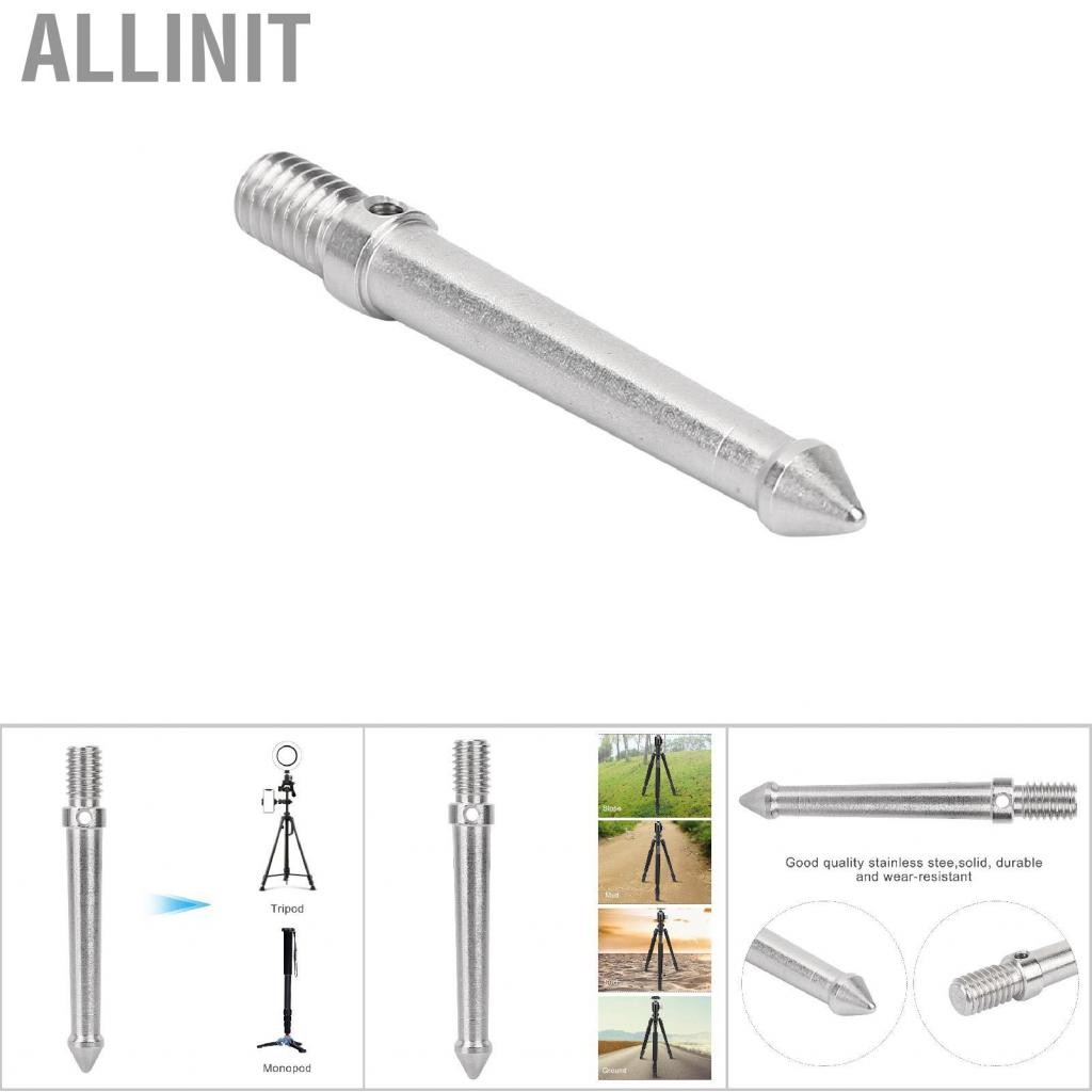 Allinit Acouto TR Ground Spike Stainless Steel Metal Mount Adapter สำหรับ Monopod พร้อมอุปกรณ์เสริมกล้องเกลียวสกรูขนาด 3/8 นิ้ว (8 ซม.)