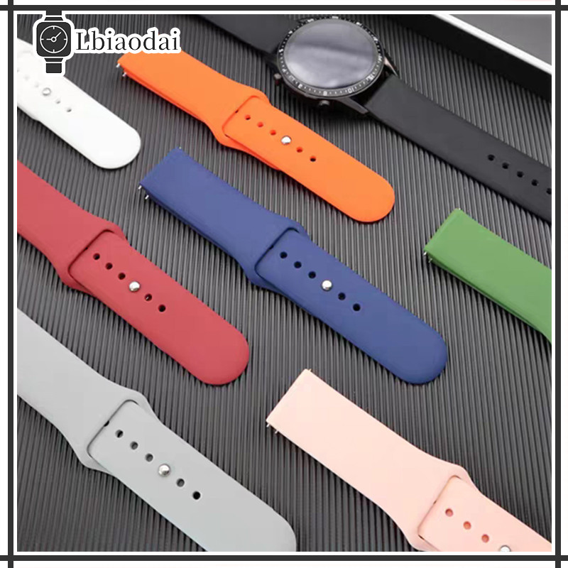 20มม/22มม สายยาง For Samsung Galaxy Watch FE 7 6 5 4 /Huawei/Redmi/Amazfit bip 6/Garmin