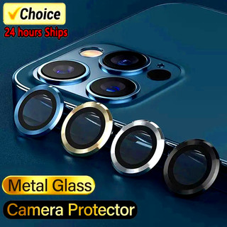 3 ชิ้นโลหะคลุมทั้งหมด HD กระจกนิรภัยกล้องเลนส์ Protector สําหรับ iPhone 17 11 12 13 14 15 16 Pro Max Mini Plus กระจกนิรภัยวงกลมกล้องป้องกันหน้าจอ อากาศ