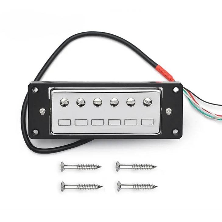 Mini LP Pickup 68x29 มม.ทองเหลือง 7.5K 4 Conduct สาย Coil Splitting 6 รอบ + 6 เสาสแควร์ชิ้นสําหรับ L