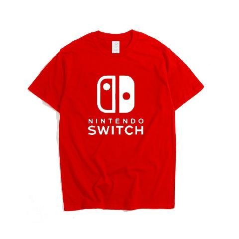 👕เสื้อยืด Nintendo เกม Mario อะนิเมะสองมิติ Sony สลับเสื้อยืดที่ระลึกแขนสั้นผ้าฝ้ายแท้ S-5XL