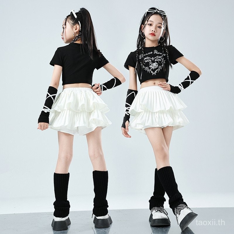 ชุดเต้นรำแจ๊สสำหรับเด็กผู้หญิง ชุดเต้นรำสตรีทสำหรับเด็ก ชุดการแสดงทันสมัยสำหรับเด็ก สไตล์ฮิปฮอปแจ๊ส - รูปที่ 5