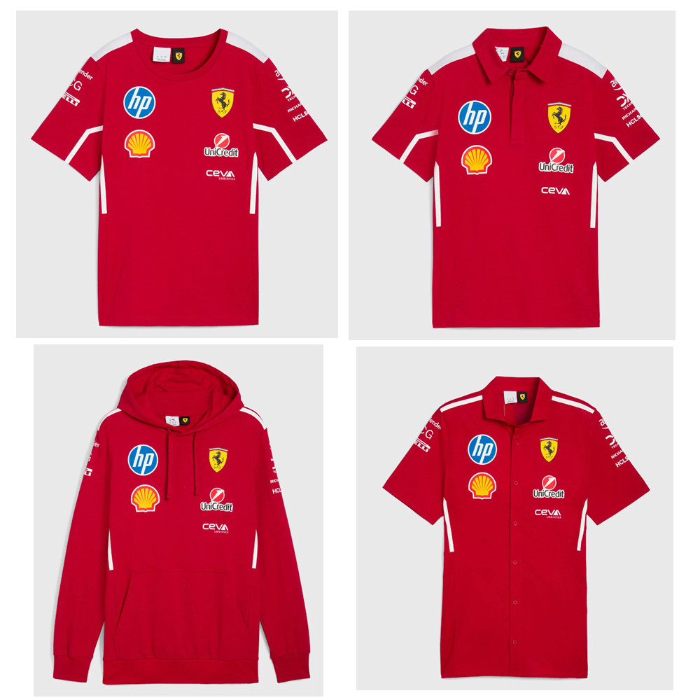 Scuderia Ferrari F1 2025 2026 เสื้อยืดทีม POLO Hoodie