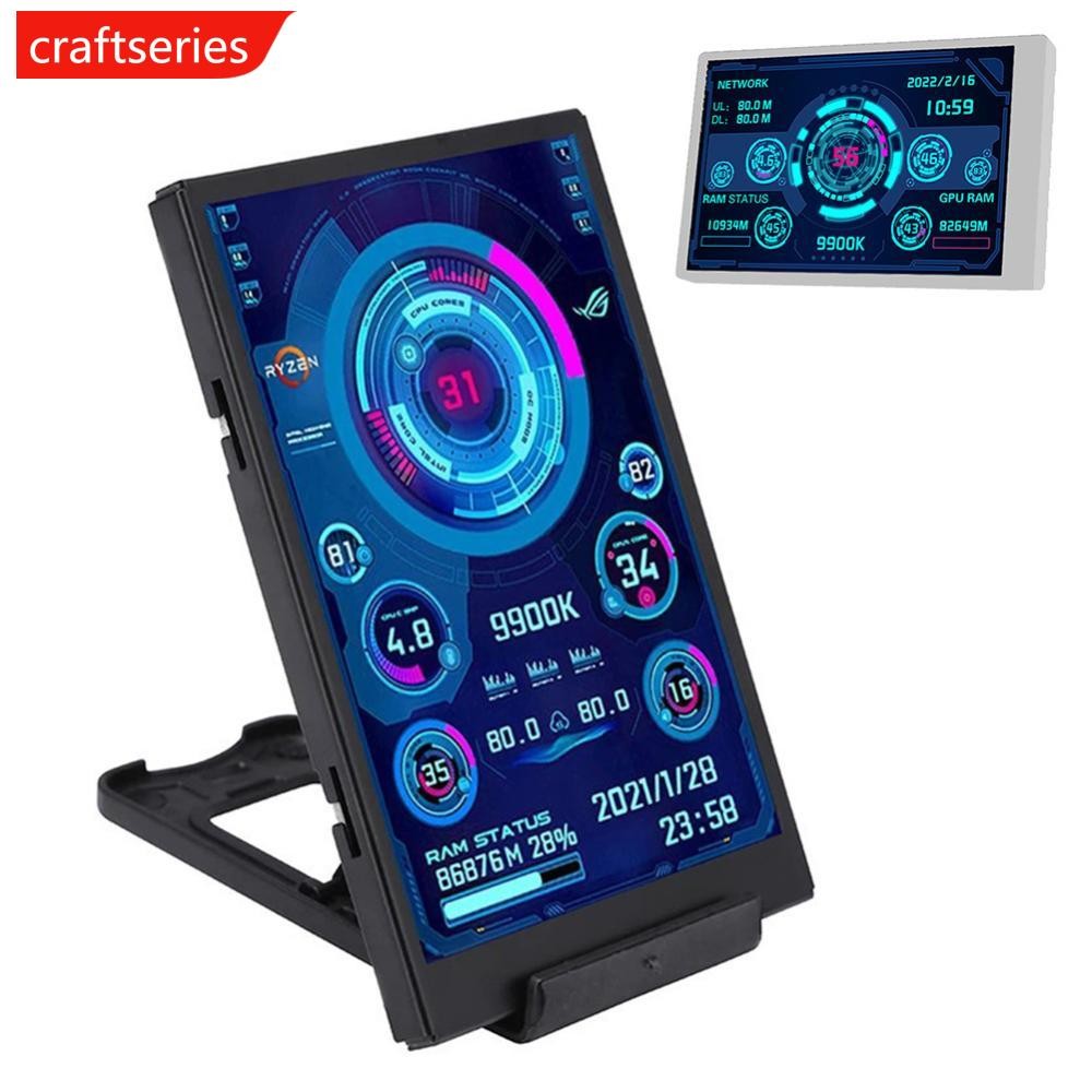 Craftseries 3.5 นิ้ว IPS ประเภท C หน้าจอรองสําหรับคอมพิวเตอร์ CPU GPU RAM HDD จอแสดงผล 320*480 USB LCD Monitor ได้อย่างอิสระ AIDA64 Windows 10 11 U7Y5