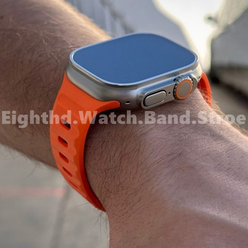 สายนาฬิกาข้อมือยางซิลิโคน สําหรับ Apple Watch Series Ultra 8 7 6 SE 5 4 3 2 1 iWatch ขนาด 49 มม. 45