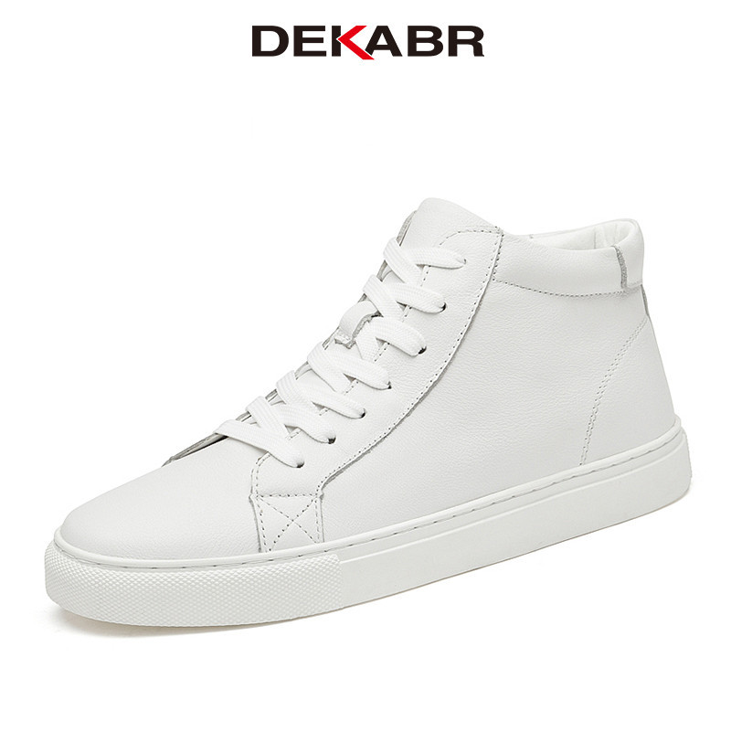 Dekabr รองเท้าบูทลําลอง หนังวัวแท้ แบบผูกเชือก กันลื่น ขนาดใหญ่ แฟชั่นสําหรับผู้ชาย ไซซ์ 36-49
