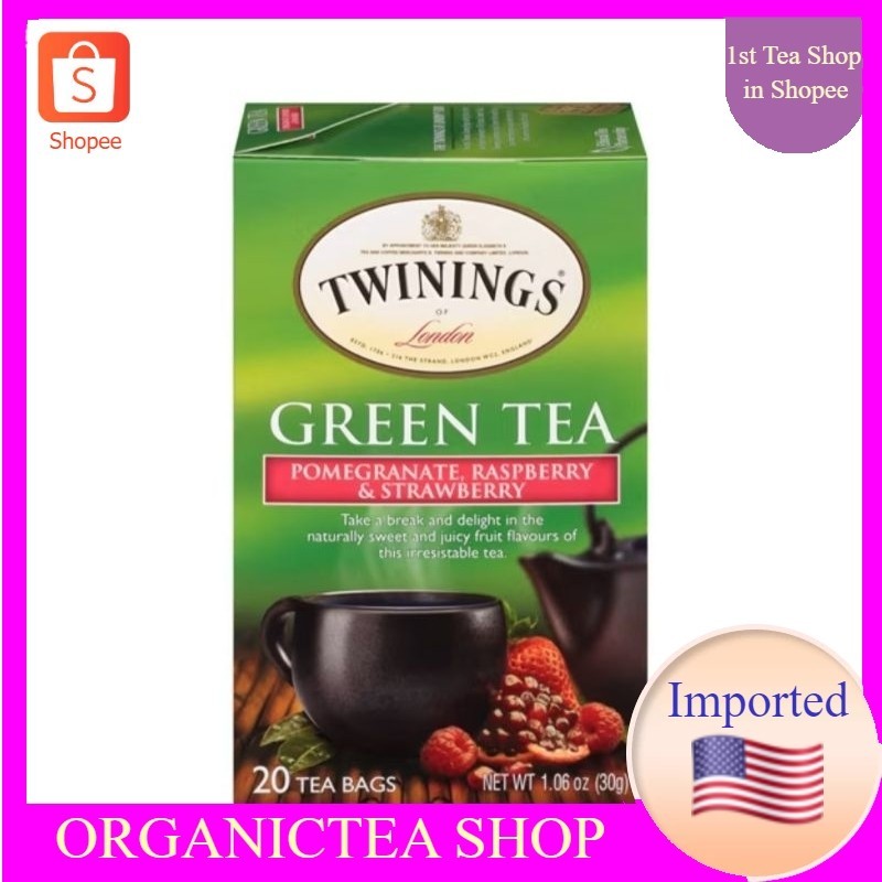 Twinings Green Tea Pomegranate Raspberry &amp; Strawberry 20 Tea Bags