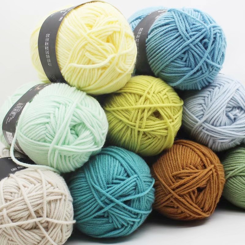 ไหมพรมคอตตอนนม ไหมพรม 4ply milk cotton yarn ม้วนละ 50 กรัม พร้อมส่งจากไทย