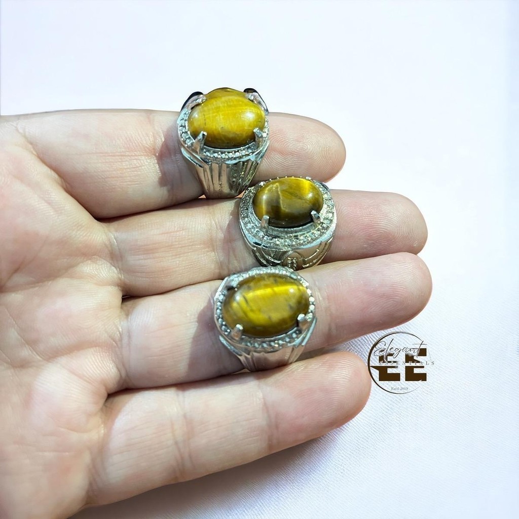MATA Tiger Eye Ring Tiger super Alpaca Tie ทุกขนาด 15 ถึง 24 พร้อมแหวน