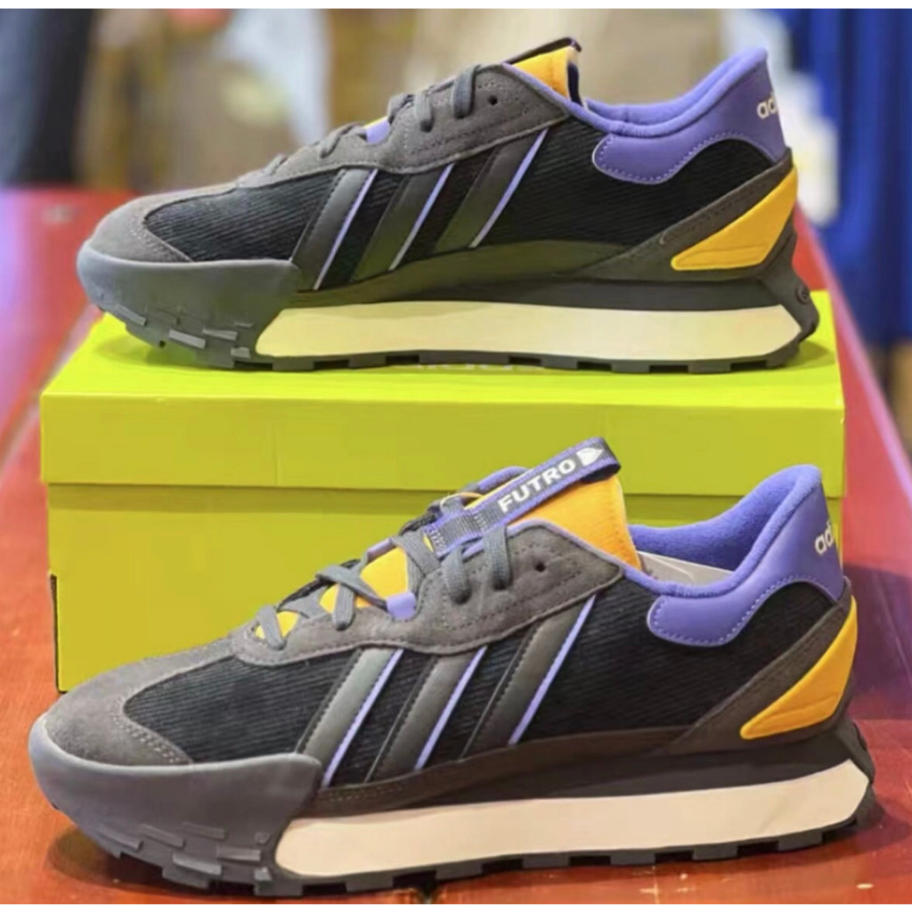 adidas Neo Futro Mixr "สีเทา/สีน้ำเงินเข้ม/สีส้ม"FM รองเท้าวิ่งย้อนยุคสำหรับผู้ชายและผู้หญิงรองเท้า