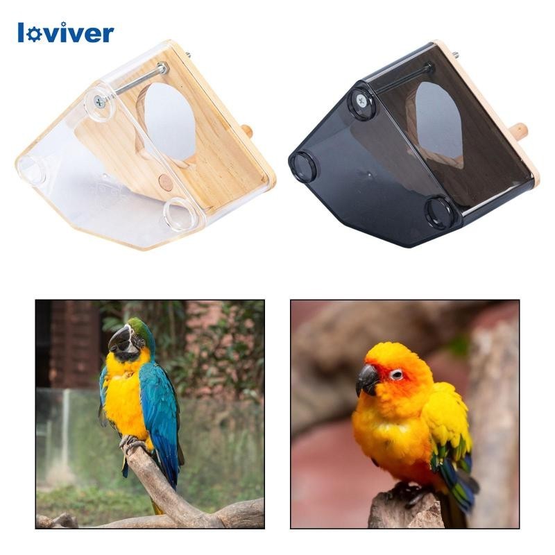 [Loviver] กล่องเพาะพันธุ์นก แบบไม้ เปิดด้านข้าง สําหรับนกเลิฟเบิร์ด ขนาดเล็ก กลาง