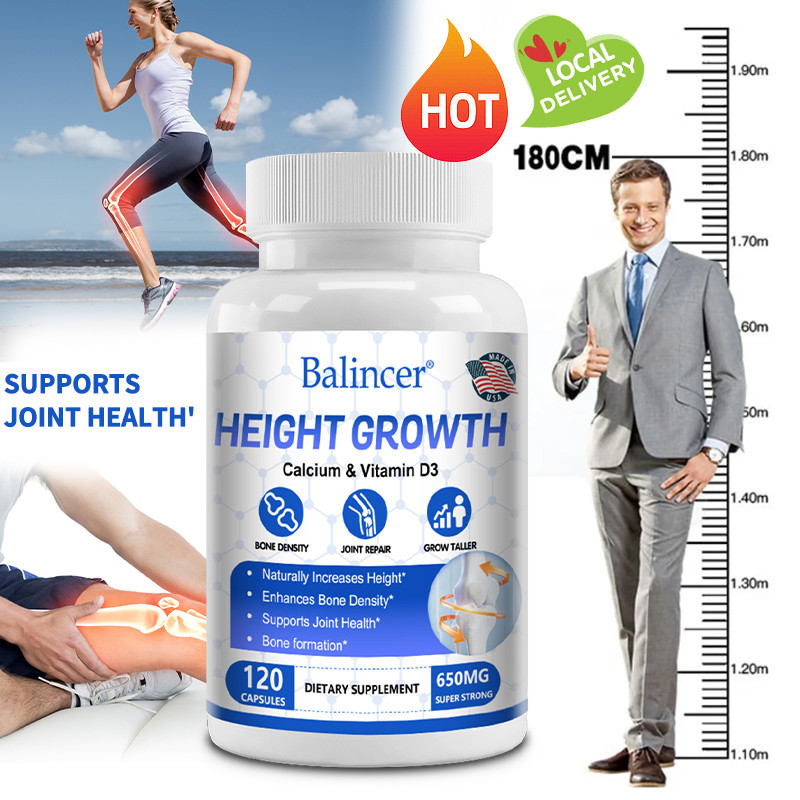 Balincer อาหารเสริมเพิ่มความสูง เพิ่มความหนาแน่นของกระดูก และข้อต่อ แคลเซียม และวิตามิน D3