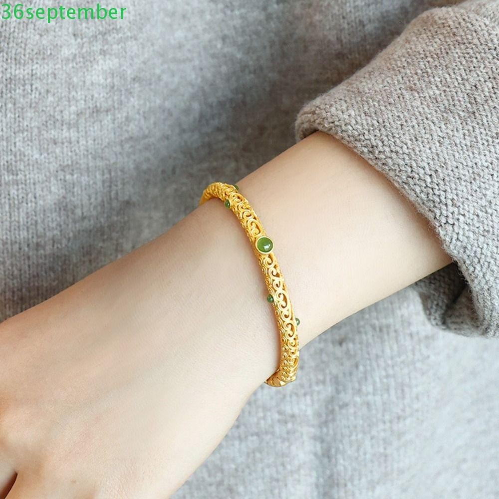 September สร้อยข้อมือแฟชั่น กําไลข้อมือ รูปเมฆ สไตล์วินเทจ ปรับได้ นําโชค ของขวัญ