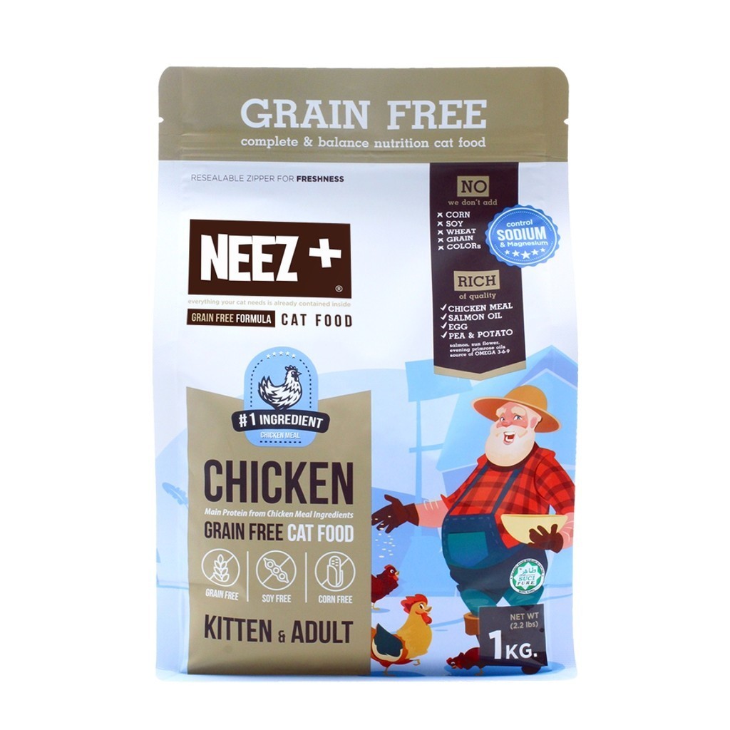 NEEZ+ อาหารแมว อาหารเม็ดแมว นีซพลัส Grain Free ขนาดถุงบรรจุ 1 kg ...